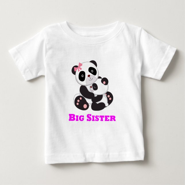 Camiseta De Bebé Gran Hermana Panda (Anverso)