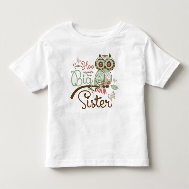 Camiseta De Bebé Gran Hermana Para Ser Búho (Anverso)
