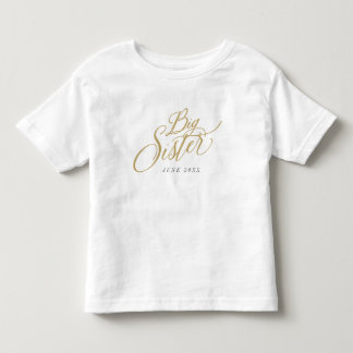 Camiseta De Bebé Gran Hermana Personalizado Invitación de fecha de 