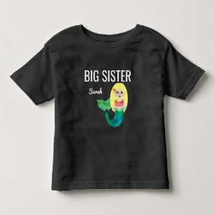Camiseta De Bebé Gran Hermana Relieve metalizado Faux Blonde Mermai