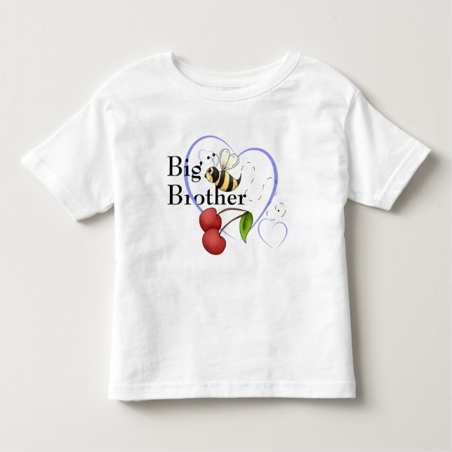 Camiseta De Bebé Gran Hermano Bumble Bee Cherry Blue Heart (Anverso)