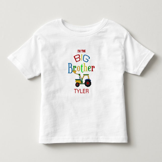 Camiseta De Bebé Gran Hermano de Construcción Personalizado (Anverso)