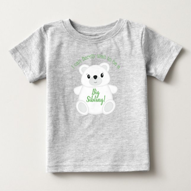 Camiseta De Bebé Gran Hermano del Oso Polar Verde (Anverso)