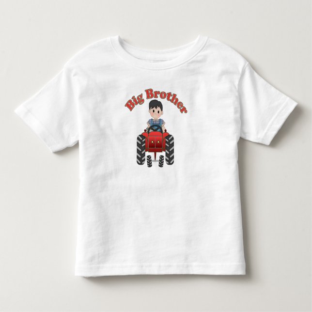 Camiseta De Bebé Gran Hermano del Tractor Rojo (Anverso)