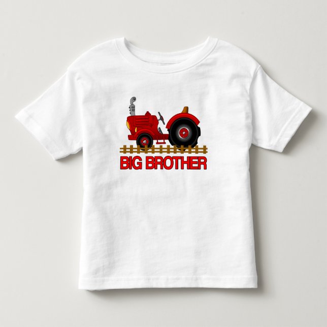 Camiseta De Bebé Gran Hermano Red Tractor Shirt linda invitación (Anverso)