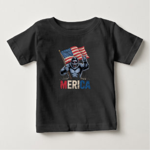 Camiseta De Bebé Gran pie Merica Rock Bandera Americana Patriótica