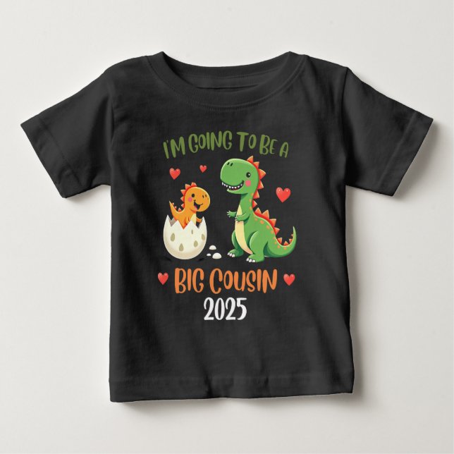 Camiseta De Bebé Gran Primo Dinosaurio Voy A Ser Primo Baby Rex (Anverso)
