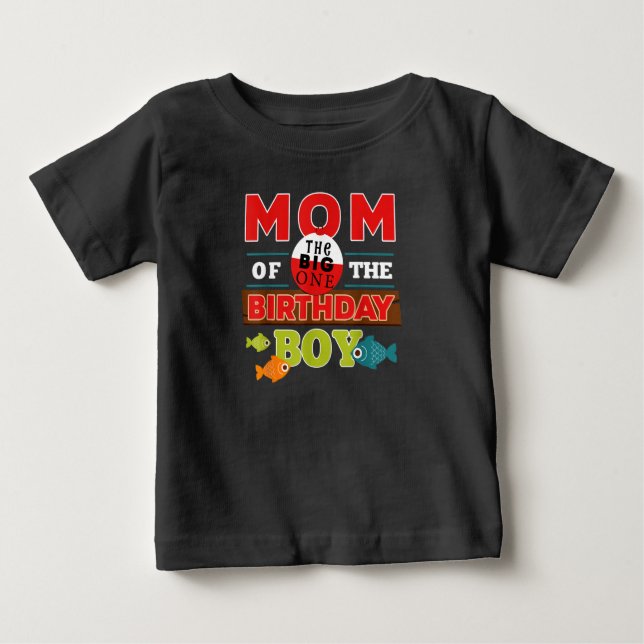 Camiseta De Bebé Gran tema de pesca, mamá del cumpleaños (Anverso)