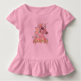 Camiseta De Bebé Gran Unicornio Floral Soñador