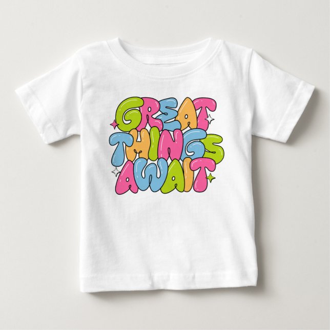 Camiseta De Bebé Grandes cosas esperan (Anverso)
