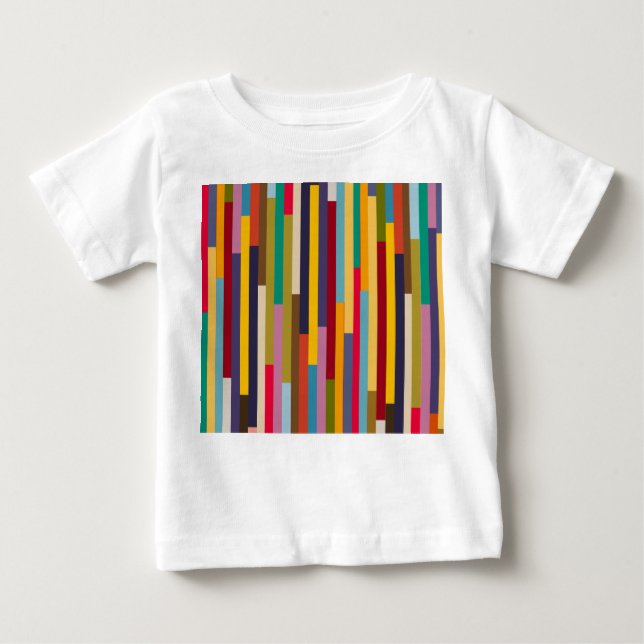 Camiseta De Bebé Grandes franjas coloridas (Anverso)