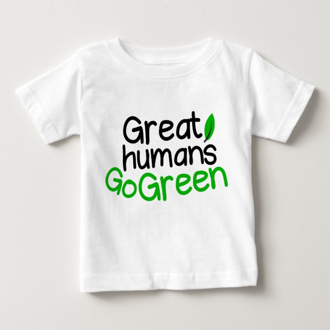Camiseta De Bebé grandes humanos verdes (Anverso)