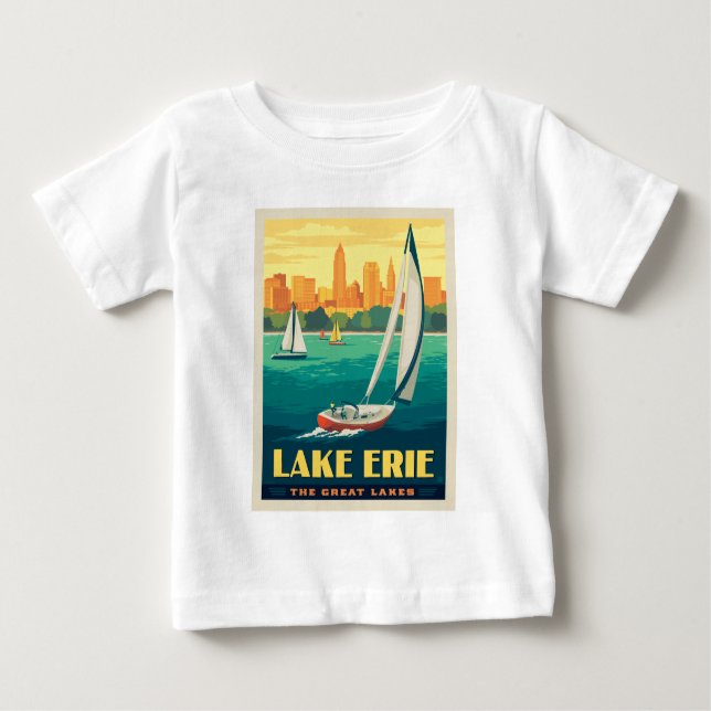 Camiseta De Bebé Grandes Lagos | Lago Erie (Anverso)