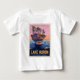 Camiseta De Bebé Grandes Lagos   Lago Huron