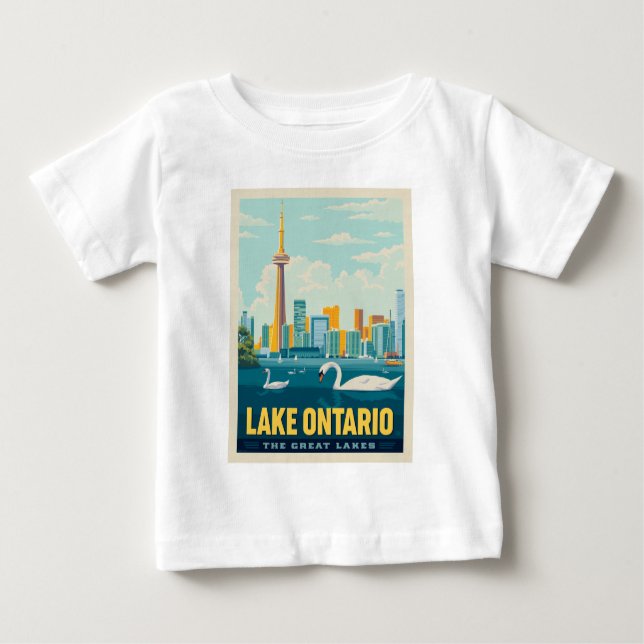 Camiseta De Bebé Grandes Lagos | Lago Ontario (Anverso)