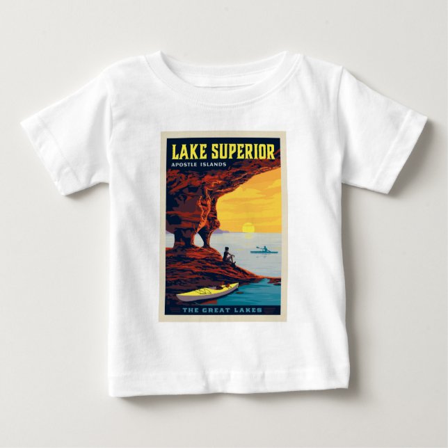 Camiseta De Bebé Grandes Lagos | Lago Superior (Anverso)