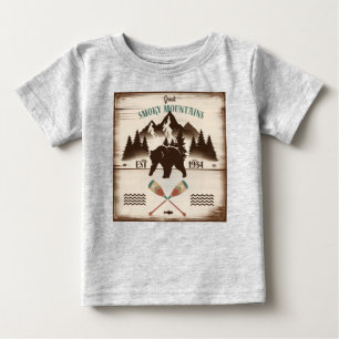 Camiseta De Bebé Grandes montañas humeantes, oso TN