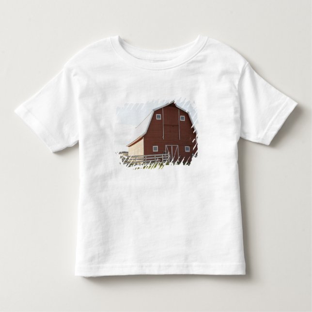 Camiseta De Bebé Granero en paisaje rural (Anverso)