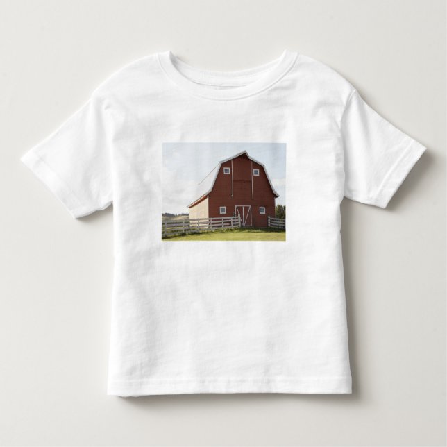 Camiseta De Bebé Granero en paisaje rural (Anverso)