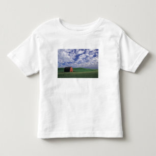Camiseta De Bebé Granero rojo en campo de trigo y cebada en Whitman