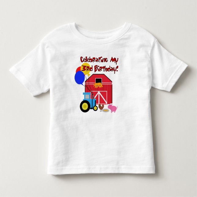 Camiseta De Bebé Granja 3 cumpleaños (Anverso)