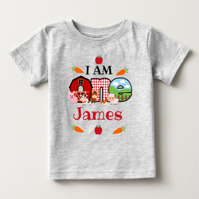 Camiseta De Bebé Granja animal un cumpleaños | Cumpleaños de Barnya (Anverso)