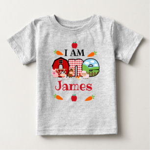 Camiseta De Bebé Granja Animal UNO Cumpleaños   Cumpleaños en el co