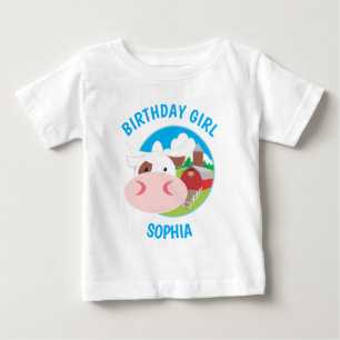 Camiseta De Bebé Granja de Vacas Lindas Fiesta de Cumpleaños Infant