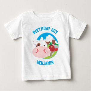 Camiseta De Bebé Granja de Vacas Lindas Fiesta de Cumpleaños Infant