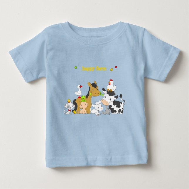Camiseta De Bebé Granja-Ropa del alfabeto (Anverso)