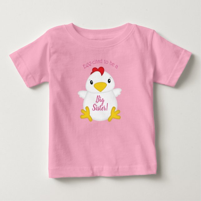 Camiseta De Bebé Granja rosa Baby Shower de pollo (Anverso)