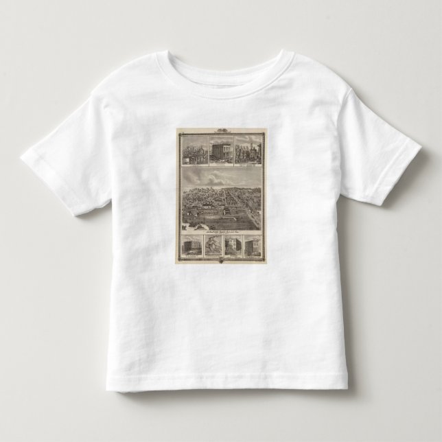 Camiseta De Bebé Granjas de Atlántico, de Iowa y edificios (Anverso)