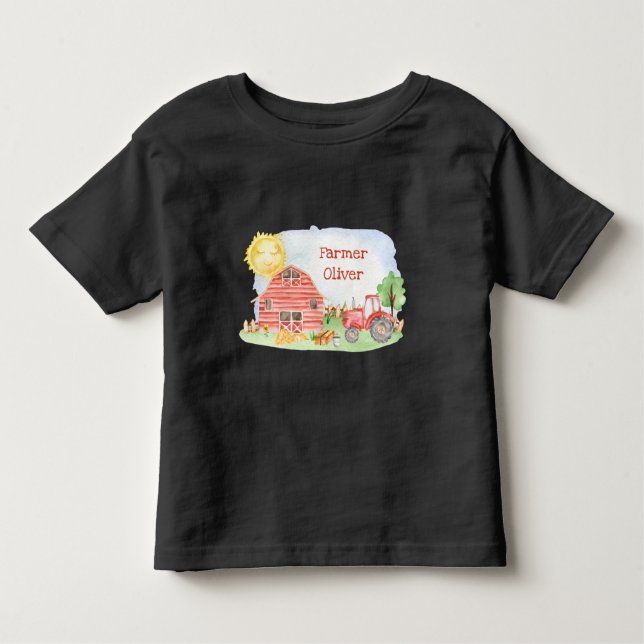 Camiseta De Bebé Granjero Pequeño Con Nombre (Anverso)