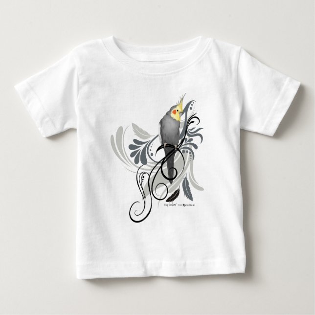 Camiseta De Bebé Gray Cockatiel (Anverso)