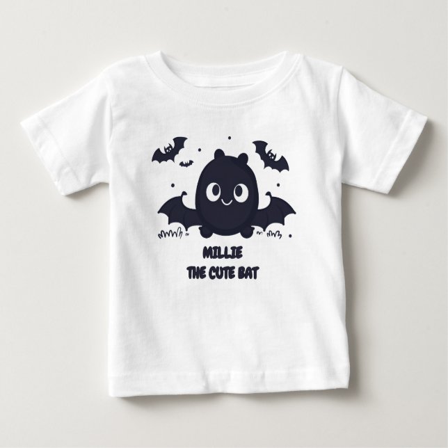 Camiseta De Bebé Gray Cute Kawaii Bat (Anverso)