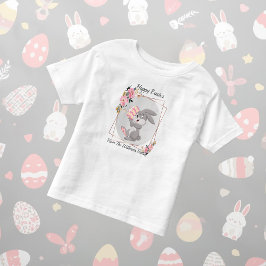 Camiseta De Bebé Gray Easter Bunny Personalized Toddler T-Shirt