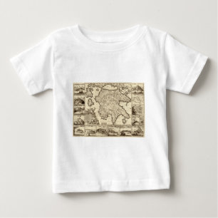 Camiseta De Bebé Grecia 1688/mapa peloponense griego