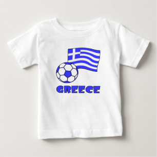 Camiseta De Bebé Grecia con bandera griega y balón de fútbol