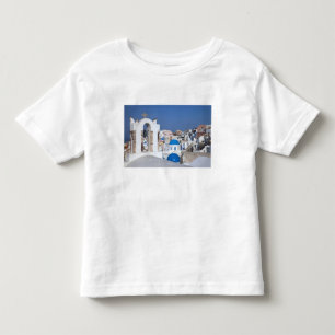Camiseta De Bebé Grecia, Santorini. Campanario y cúpulas azules de 