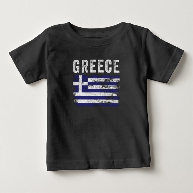 Camiseta De Bebé Greece Flag Distressed - Greek Flag (Anverso)