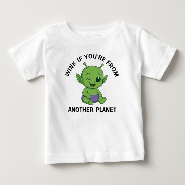 Camiseta De Bebé Green Alien (Anverso)