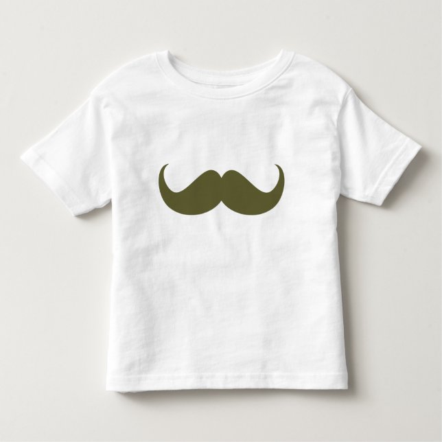 Camiseta De Bebé Green Hipster Mustache Toddler Tee (Anverso)