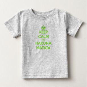 Camiseta De Bebé Green Keep Calm y Hakuna Matata
