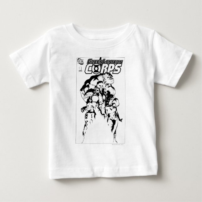 Camiseta De Bebé Green Lantern Corps, Black and White (Anverso)