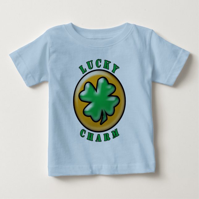 Camiseta De Bebé Green St. Patrick's Day Lucky Charm Clover (Anverso)