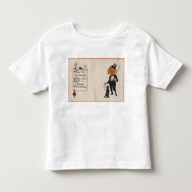 Camiseta De Bebé GreetingJack-O-Linterna de Halloween en Tux (Anverso)