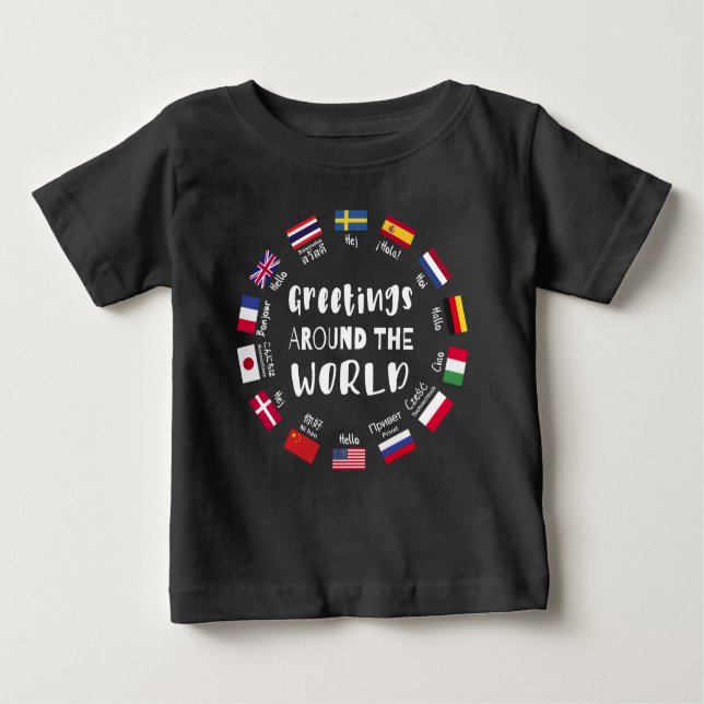 Camiseta De Bebé Greetings around the world - Hello in all language (Anverso)