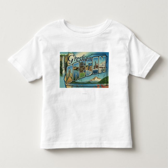 Camiseta De Bebé Gresham, Oregon - escenas grandes de la letra (Anverso)