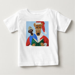 Camiseta De Bebé Greyhound Santa leyendo a Cachorro
