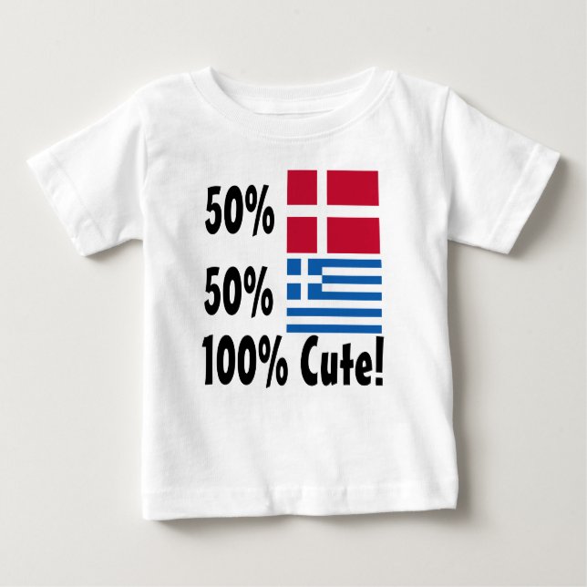 Camiseta De Bebé Griego del danés el 50% del 50% el 100% lindo (Anverso)